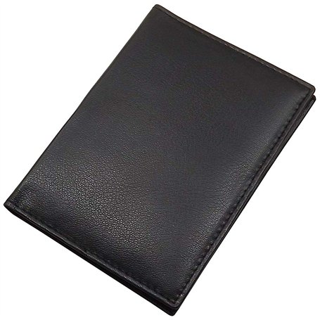 Cuir Pochette de Carte d'identité et crédit en Noir