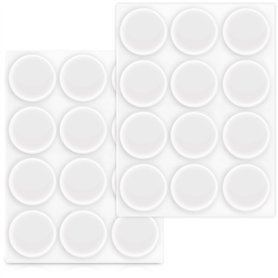 Navaris 24x Tampon élastique en Silicone - Autoadhésif en Silicone pour Les Murs