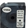 vhbw Ruban remplacement pour Dymo 45022, D1 pour imprimante d'étiquettes 12mm Noir sur Argent