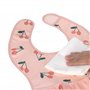 LÄSSIG Baby Bib Set 2 pcs. avec protection anti-chute hydrofuge fermeture autoagrippante/Lightweight Bib Happy Fruits Cherry