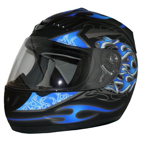 protectWEAR - Casque de Moto-Bleu-Noir H-510-BL - M