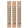 Lantelme 7873 Lot de 3 thermomètres analogiques en bois de hêtre pour extérieur et intérieur