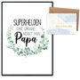 Papierdrachen Cadeau de fête des pères avec impression d'art et carte postale dorée avec enveloppe et 2 autres cartes – Cadeau p