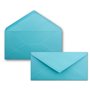 Lot de 50 enveloppes à lettre - Turquoise - DIN long - 110 x 220 mm (11 x 22 cm) - Fermeture humide sans fenêtre - Idéal pour ca