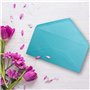 Lot de 50 enveloppes à lettre - Turquoise - DIN long - 110 x 220 mm (11 x 22 cm) - Fermeture humide sans fenêtre - Idéal pour ca