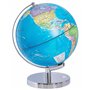 Globe Terrestre Lumineux LED Bleu 30 cm de Hauteur à Piles Accessoire Déco pour Salon Bureau ou Bibliothèque au Style Moderne Be
