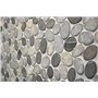 MOS30-SANI Galets de rivière en pierre naturelle coupés Gris anthracite Miroir carrelage receveur de douche Paroi de douche