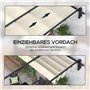 Outsunny Tonnelle d'environ 3 x 3 m - Pergola Coupe-Vent - Toit de terrasse - Montage Mural - Toit réglable - pour Jardin, terra