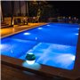 MusicMan Haut-Parleur de Piscine Portable, sans Fil et étanche avec Bluetooth, 4 LED Couleurs différentes, Mains Libres avec Mic