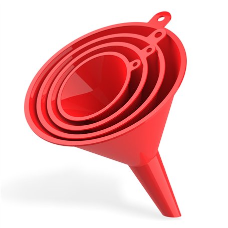 Nirox Entonnoir universel 4 pièces - Convient aux aliments BPA-FREE - Aide au remplissage pour la cuisine - Mini entonnoir de re