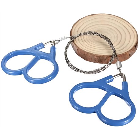 Scie à fil en acier inoxydable avec poignées avec sac zippé