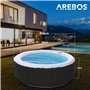 Arebos Spa Gonflable | pour l'intérieur et l'extérieur | 6 Personnes | ⌀ 208 cm | Rond | 130 Jets de Massage | 1000 litres | ave