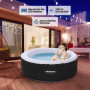 Arebos Spa Gonflable | pour l'intérieur et l'extérieur | 6 Personnes | ⌀ 208 cm | Rond | 130 Jets de Massage | 1000 litres | ave