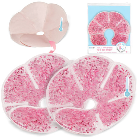 ICEHOF Poche de glace (2x) pour la poitrine - Avec sac de rangement -Coussinets rafraîchissants l'allaitement - Poche de Froid G