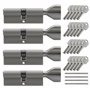 Lot de 4 Serrures Cylindres à bouton KSN 80 mm 40/40 à fermeture identique avec 20 clés
