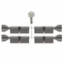Lot de 4 Serrures Cylindres à bouton KSN 80 mm 40/40 à fermeture identique avec 20 clés