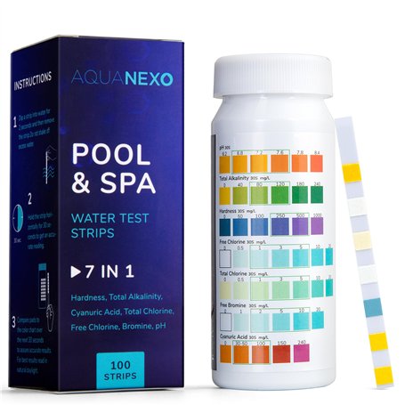 AQUANEXO Lot de 100 bandelettes de test pour piscine et spa 7 en 1