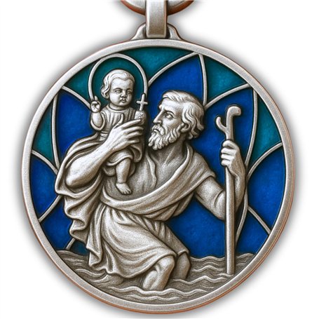 ELBKAISER Porte-clés de voiture Saint Christophe - Pendentif de voiture Saint Christophe pour automobilistes - Saint Christophe