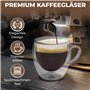 Zobel Lot de 2 tasses à cappuccino - 200 ml - Double paroi avec anse - Tasses à café et verres à thé - Dessous de verre en feutr
