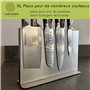 QUINTESSIO - XL Porte couteaux aimanté - bloc à couteaux magnétique des deux côtés - porte-couteaux magnétique - support couteau