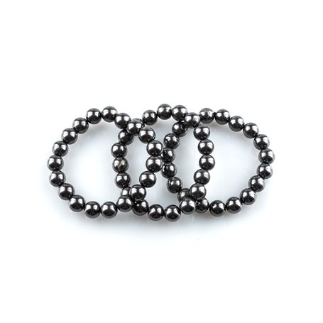 SN NATURSTEIN UG - Bracelet Pierre Naturelle Shungite Perle Noire | Gemme et Pierre de Carélie - 3 unités