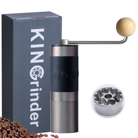 KINGrinder K2 Moulin à café manuel à poignée droite avec 140 degrés de mouture réglables pour Aeropress