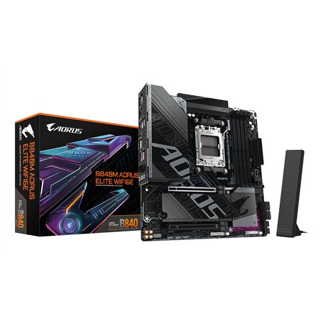GIGABYTE B840M AORUS Elite WIFI6E Carte Mère – Processeurs AMD Ryzen 9000
