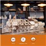 UGEARS V-Express Train à Vapeur avec Tender - Puzzle Cadeau Fête des Pères pour Adultes Kits de Modèles de Puzzle en Bois 3D pou
