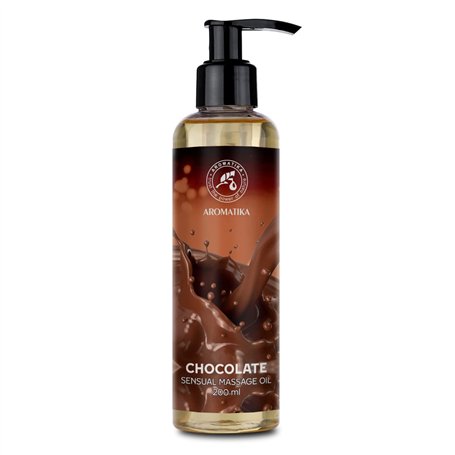 Huile de Massage Sensuelle Chocolat - 200ml - Comestible - Naturelle - Huile pour des Moments Sensuels - Massage de Couples - Hu