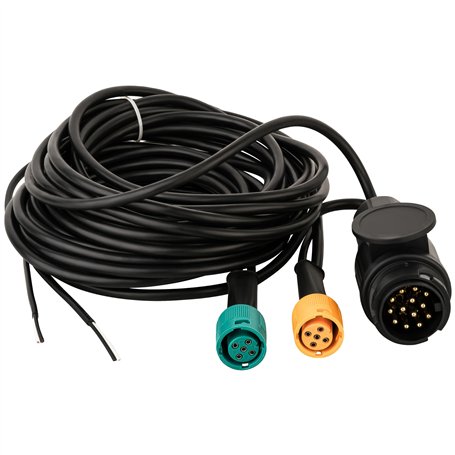 AUTOLIGHT 24 Jeu de câbles pour remorque 5 m 13 broches + 2 câbles de sortie CC pour éclairage de remorque feux arrière Faisceau