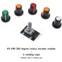 EMSea 5pcs KY-040 Module d'encodeur Rotatif à 360 Degrés Carte de Développement Capteur Brique avec Capuchon Bouton 5V 20 Cercle
