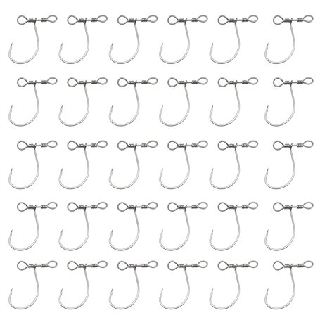 EMSea 30pcs Hameçons de Pêche Drop Shot avec Plate-Forme et Pivotants en Ligne pour Perche