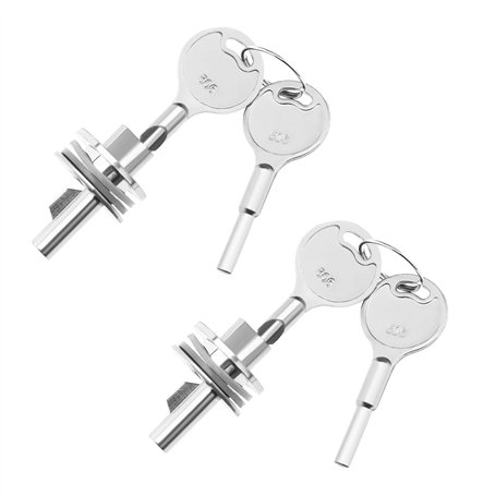 EMSea 2 Ensembles de Serrures de Porte en Verre Vitrine Coulissante Armoire d'exposition Serrure de Terrarium avec 4 Clés 25x25m