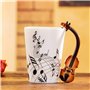 Dropfree Nouveaute Violon poignee en ceramique Tasse Libre Cafe Lait The Tasse personnalite mug Instrument de Musique Cadeau Tas