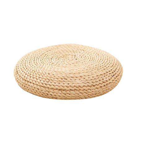 Pvczool Coussin de Tissage Fait à la Main de Pouf Naturel Rond Remplissez L'Oreiller de Soie de Soie Coussin de SièGe de Chaise