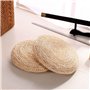 Pvczool Coussin de Tissage Fait à la Main de Pouf Naturel Rond Remplissez L'Oreiller de Soie de Soie Coussin de SièGe de Chaise 