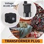 JIVIMOCO 1 Pièce 24V Transformateur Plug Alimentation Noir Installation Facile Convient pour Noël Halloween Décorations pour Équ
