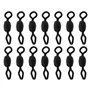 eMagTech Lot de 100 émerillons de pêche ronds en forme de losange pour pêche à la carpe de mer en eau douce 14 mm Noir