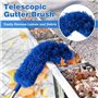 Giilayky Brosse de Nettoyage de GouttièRe Outil de Toiture avec Mât TéLescopique Extensible 8,2 Pieds Outil de Nettoyage de Gard