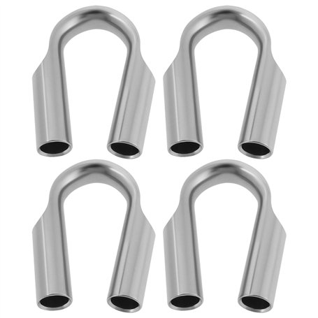 ECSiNG Lot de 4 dés à coudre de 6 mm en acier inoxydable pour câbles métalliques