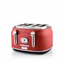 Westinghouse Toaster Retro - Grille-Pain à 4 tranches - Rouge
