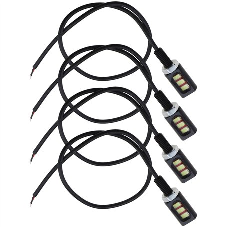 4pcs Moto Plaque d'Immatriculation Lumière 12V 3LED Universel Voiture Moto Plaque d'immatriculation Lampe Vis Boulon Lumière Mot