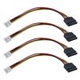ECSiNG 4pcs Lecteur Câble d'alimentation 4pin Mâle vers SATA 15pin Femelle SATA Câble d'extension d'alimentation Lecteur Adaptat