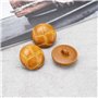 ECSiNG 20pcs Boutons de Football Marron 20 Mm en Plastique Imitation Cuir à Motif Vintage pour Blazer, Costumes, Manteau de Spor