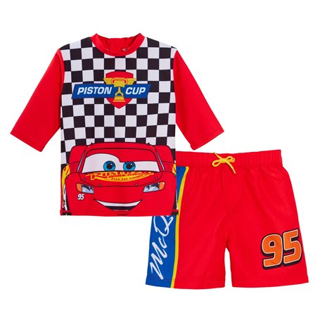 Short de Bain Cars pour garçons + Haut Anti-UV Lightning McQueen