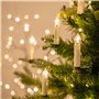 Lights4fun Guirlande Lumineuse de Noël avec 50 Bougies Crèmes LED Blanc Chaud à Pince pour Sapin Décoration de Noël pour Intérie