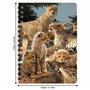 3D LiveLife Bloc-note - Clan de Guépards de Deluxebase. Carnet à Spirale A6 Art Lenticulaire 3D Fauves à pages vierges en papier