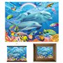 3D LiveLife Affiche Murales Lenticulaires Famille de Dauphins de Deluxebase. Poster Océan 3D sans Cadre. Décoration Murale Parfa