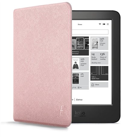 Forefront Cases Étui pour Kobo Aura H2O Edition 1 - Or Rose - Mince et Léger