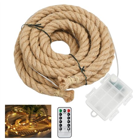 Litinliv Guirlande Lumineuse LED en Corde de Chanvre